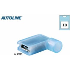 Autoline 6,3mm 10kpl sininen naaras "lippu" lattaliitin