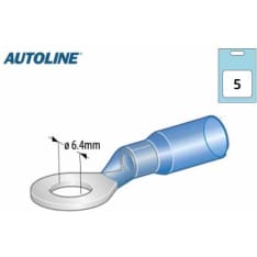Autoline M6 6,4mm 5kpl sininen kutisterengasliitin