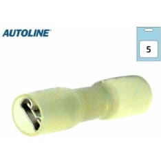 Autoline 6,3mm 5kpl keltainen suojattu naaras kutistelattaliitin