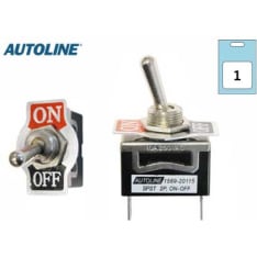 Autoline 12V On-Off chrome toggle switch