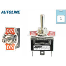 Autoline 12V (On)-Off-(On) chrome toggle switch