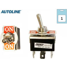 Autoline 12V On-On kromi vipukatkaisin kahdella virtapiirillä