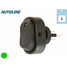 Autoline 12V 12mm On-Off vihreä LED keinukytkin