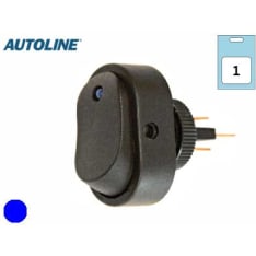 Autoline 12V 12mm On-Off sininen LED keinukytkin