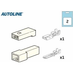 Autoline 1-napainen 6,3mm uros ja naaras liitinrasiasarja