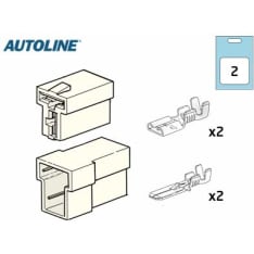 Autoline T-model 2-pole 6.3mm male and female terminal box set