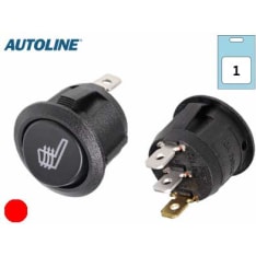 Autoline 12/24V On-Off penkinlämmitin punainen LED keinukytkin