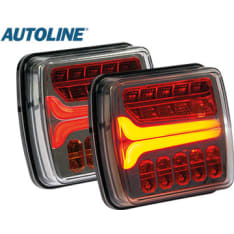Autoline 12V 110x102x37mm vasen LED takavalo dynaamisella vilkulla