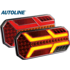 Autoline 12V 235x110x32mm vasen LED takavalo dynaamisella vilkulla