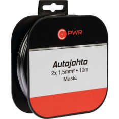 C-PWR Musta 10m 2x1.5mm2 autojohto