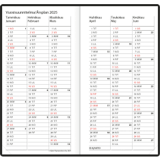 Ajasto Futura 7 musta 2025 kalenteri