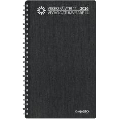 Timezone Weekly calendar 14 dark grey 2026 calendar