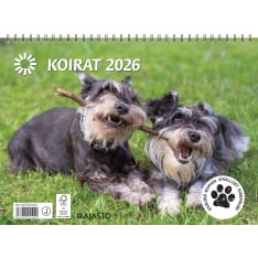 Ajasto Koirat 2026 seinäkalenteri