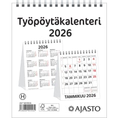 Ajasto 2026 työpöytäkalenteri