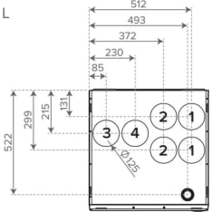 Vallox 125A L kattoasennuslevy