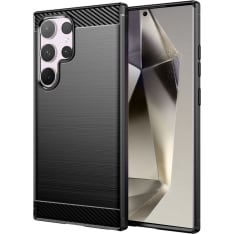 Insmat Carbon and Steel Style Samsung Galaxy S24+ suojakuori