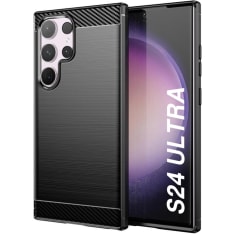 Insmat Carbon and Steel Style Samsung Galaxy S24 Ultra suojakuori
