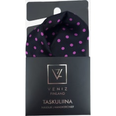 Veniz Musta-lila Pilkullinen silkki taskuliina
