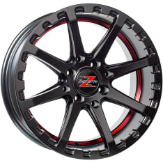 Barzetta ATV Satin Black With Red Stripe 7x16 jako: 4x115 et: 10