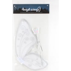 Angel Wings Valkoiset keijusiivet ja valtikka