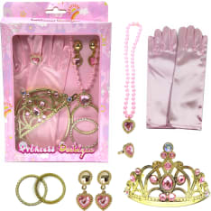 Princess Boutique kultainen asustesetti hansikkailla