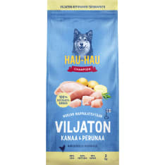 Hau-Hau Champion Viljaton kanaa ja perunaa 2 kg koiran kuivaruoka