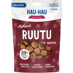 Hau-Hau Champion Mehevä Ruutu Nautaa 140 g koiran herkku