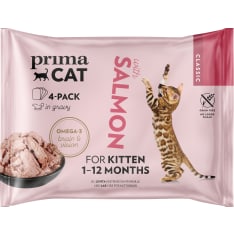 PrimaCat Classic Lohta kastikkeessa 4 x 85 g kissanpennun märkäruoka