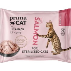PrimaCat Classic 4 x 85 g Lohta kastikkeessa steriloiduille kissoille