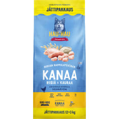 Hau-Hau Champion Chicken rice and oats adult dog complete food 12+3 kg