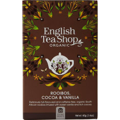 English Tea Shop Rooibos, Cocoa & Vanilla Kofeiiniton Luomu 20 pss 40g yrttihauduke