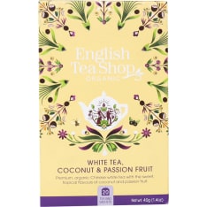 English Tea Shop Organic White Tea Coconut & Passion Fruit 20 pss 20 ct 40g