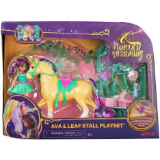 Unicorn Academy Ava & Leaf Stall Playset nukke ja hevonen leikkisetti