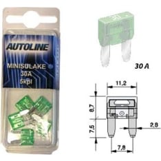 Autoline 6x32mm 30A 5kpl minisulake