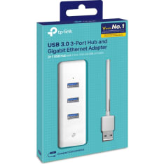 TP-Link UE330 3-porttinen USB-hubi ja verkkoadapteri