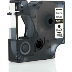 9mm x 7m Dymo yhteensopiva musta/valkoinen tarranauha
