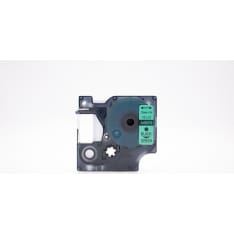 12mm x 7m Dymo yhteensopiva musta/vihreä tarranauha