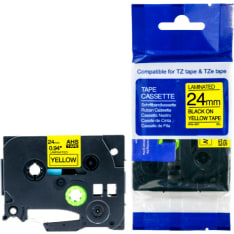 24mm x 8m P-Touch compatible black/yellow Velcro