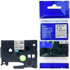 12mm x 8m P-Touch compatible matt black/silver Velcro