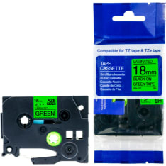 18mm x 8m P-Touch compatible black/green Velcro