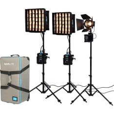 Nanlite Pavoslim 60B & Forza 60B Ii Kit 60B X2 + Forza 60Bii - 3-Light Kit With Light Stand light panel