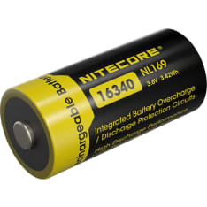 Nitecore battery RCR123A 16340 950mAh rechargeable ladattava paristo