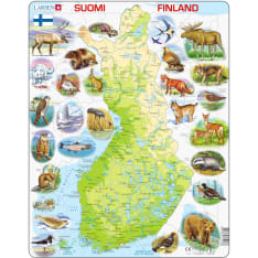 Larsen Maxi Suomen kartta ja eläimiä 36,5 x 28,5 cm palapeli