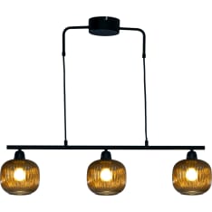 Aneta Lighting Elin black/brown 3-light pendant lamp