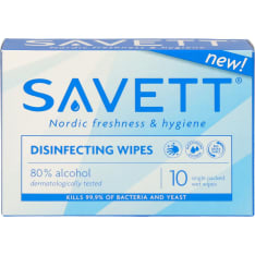 Savett Disinfecting Wipe 10 kpl kosteuspyyhe ihon desinfiointiin