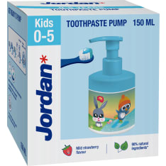 Jordan Kids 0-5 vuotta Mild strawberry taste 150 ml hammastahna pumppupullo