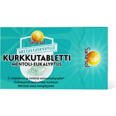 Sana-sol Mentoli-Eukalyptus Kurkkutabletti 16 kpl ravintolisä