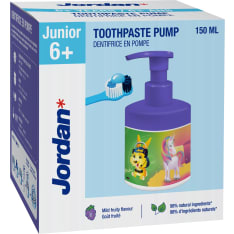 Jordan Junior 6+ vuotta Mild fruity taste 150 ml hammastahna pumppupullo