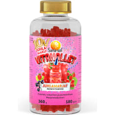 Sana-sol Vitanallet Juhlamarjat monivitamiini 180kpl/360g ravintolisä