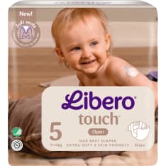 Libero Touch koko 5, 9-14 kg 33 kpl teippivaippa